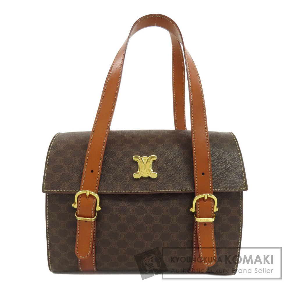 Celine Macadam Boston Leather Brown Handbag